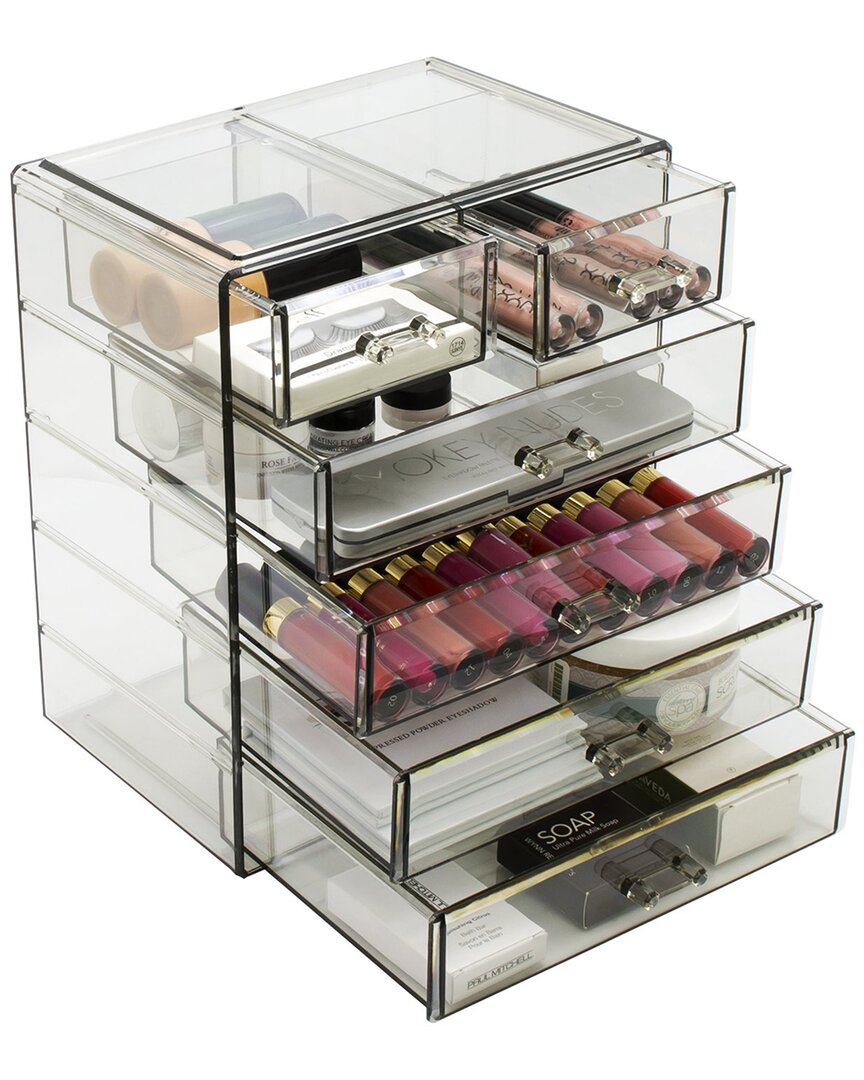 Sorbus Brown Makeup Storage Case With Drawers
