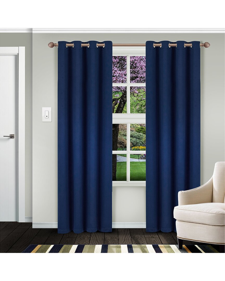 Superior Solid Insulated Thermal Blackout Grommet Curtain Panel Set
