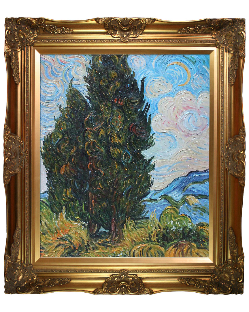 Museum Masters Two Cypresses By Vincent Van Gogh Oil Reproduction
