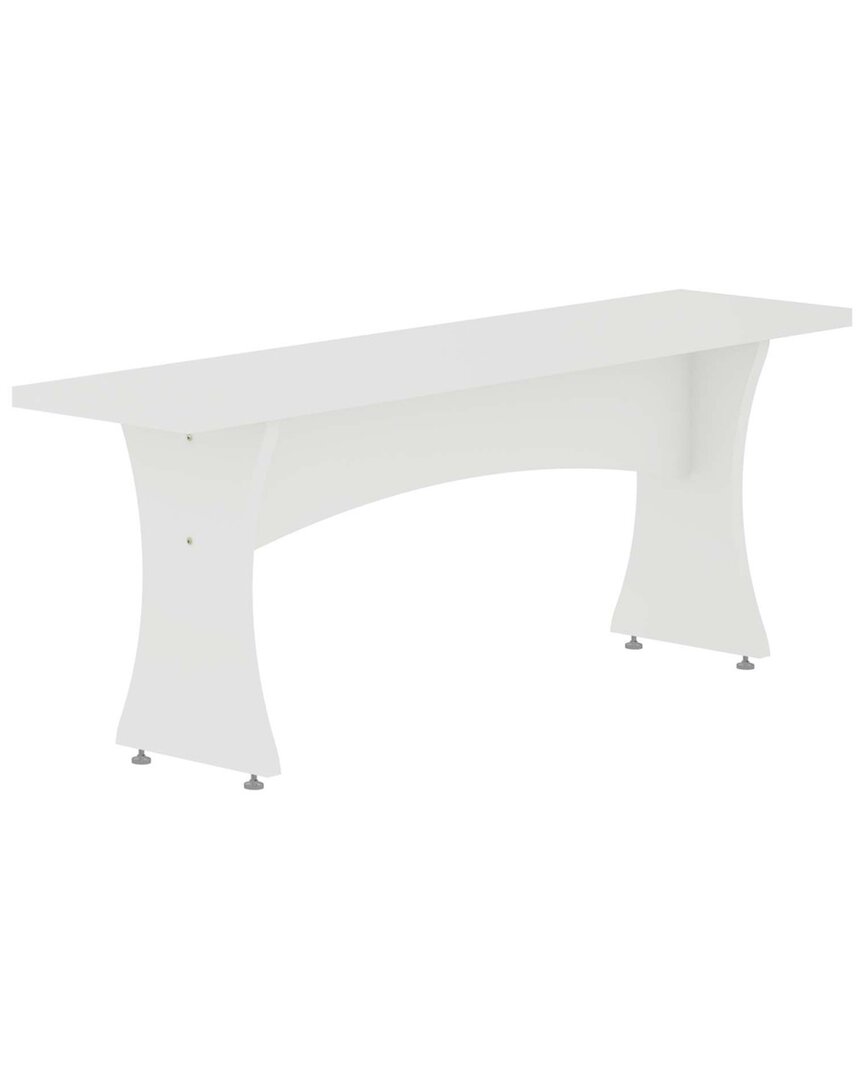 Manhattan Comfort Coney Mid-century Modern Dining Bench In White