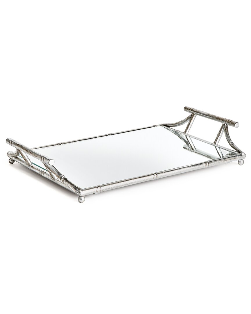 Napa Home & Garden Daphne Mirrored Tray With Handles In Silver