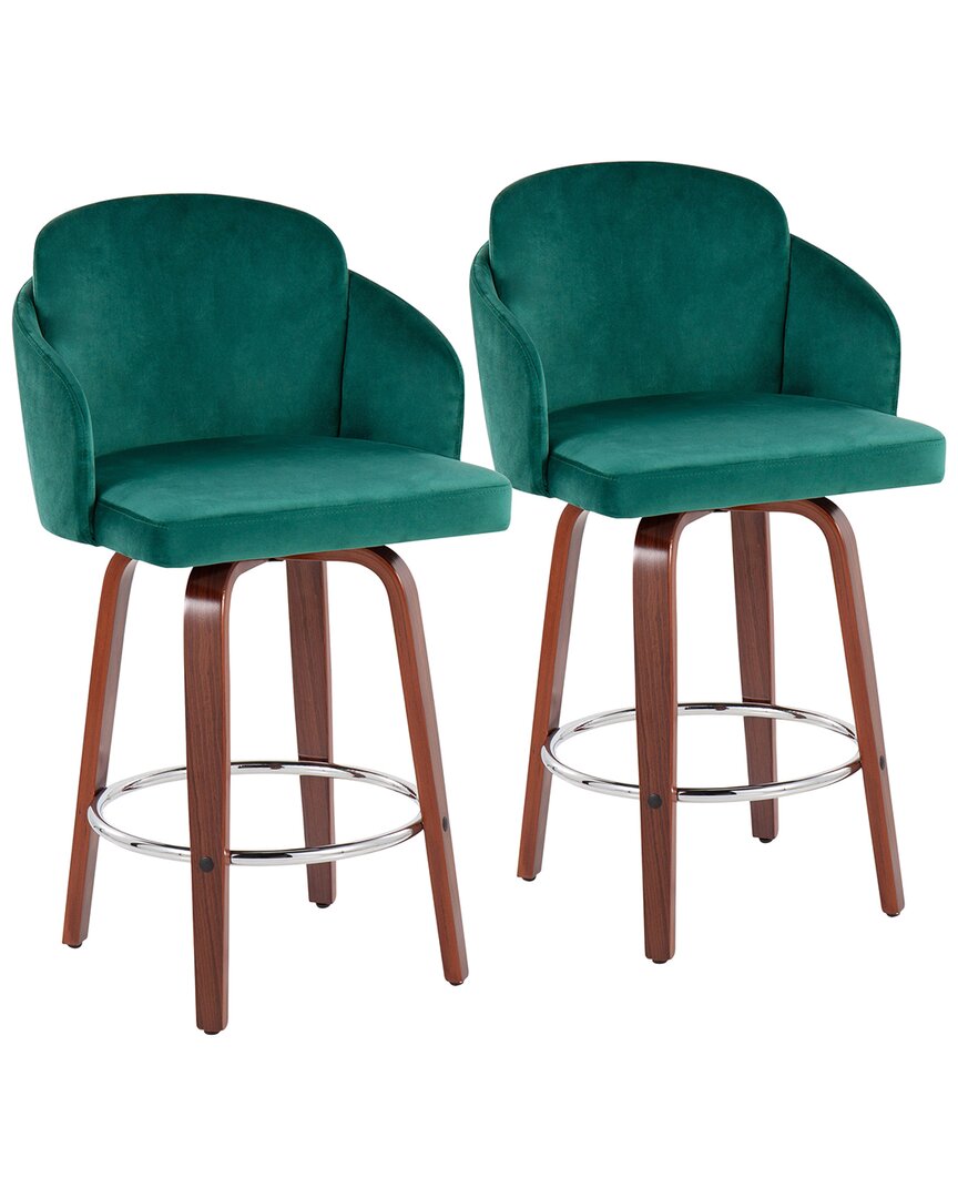 Lumisource Dahlia Set Of 2 Counter Stools In Brown