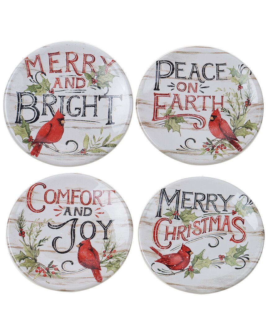 Certified International Evergreen Christmas Canape Plates (set Of 4)