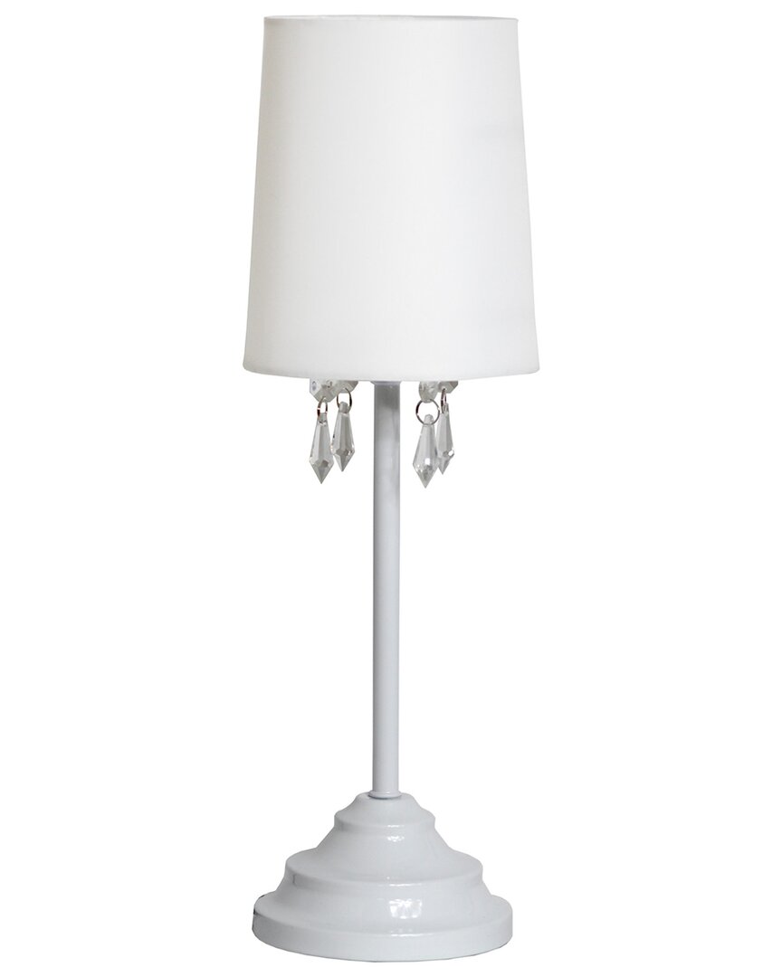 Lalia Home Laila Home Table Lamp With Fabric Shade And Hanging Acrylic Beads In White