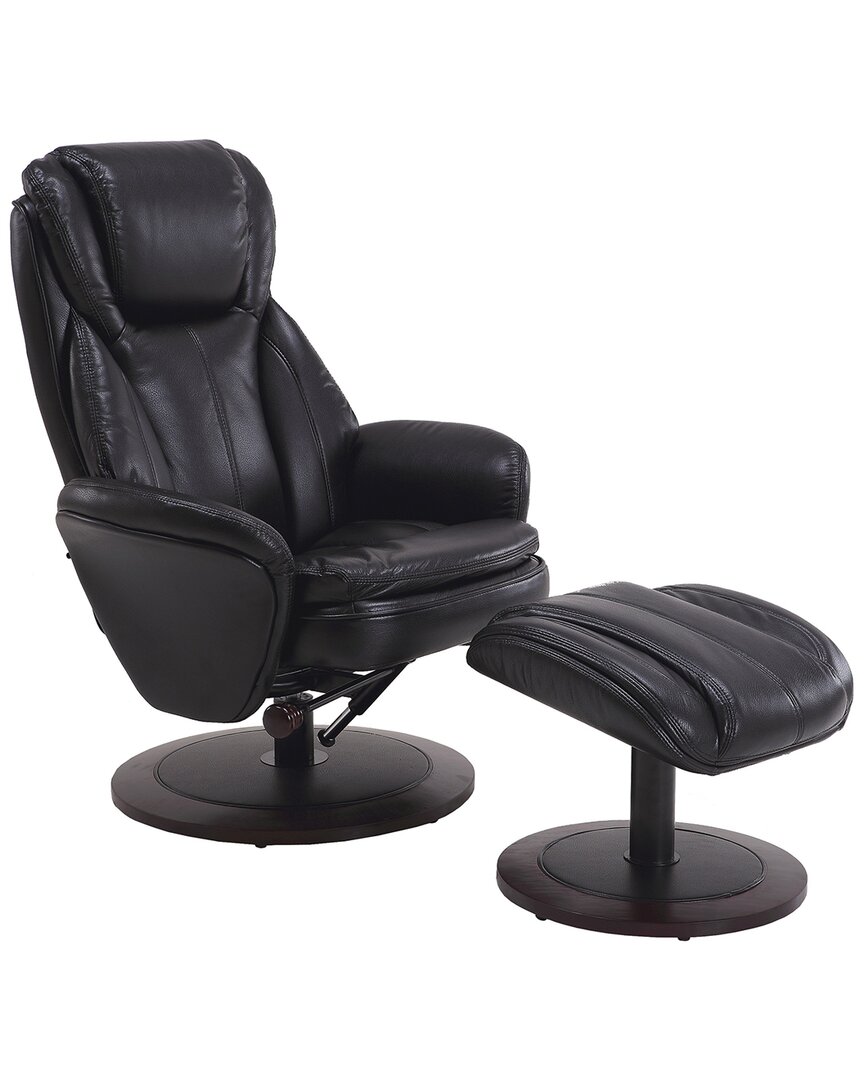 Progressive Furniture Relax-r Nova Recliner Black Air Leather With Ottoman