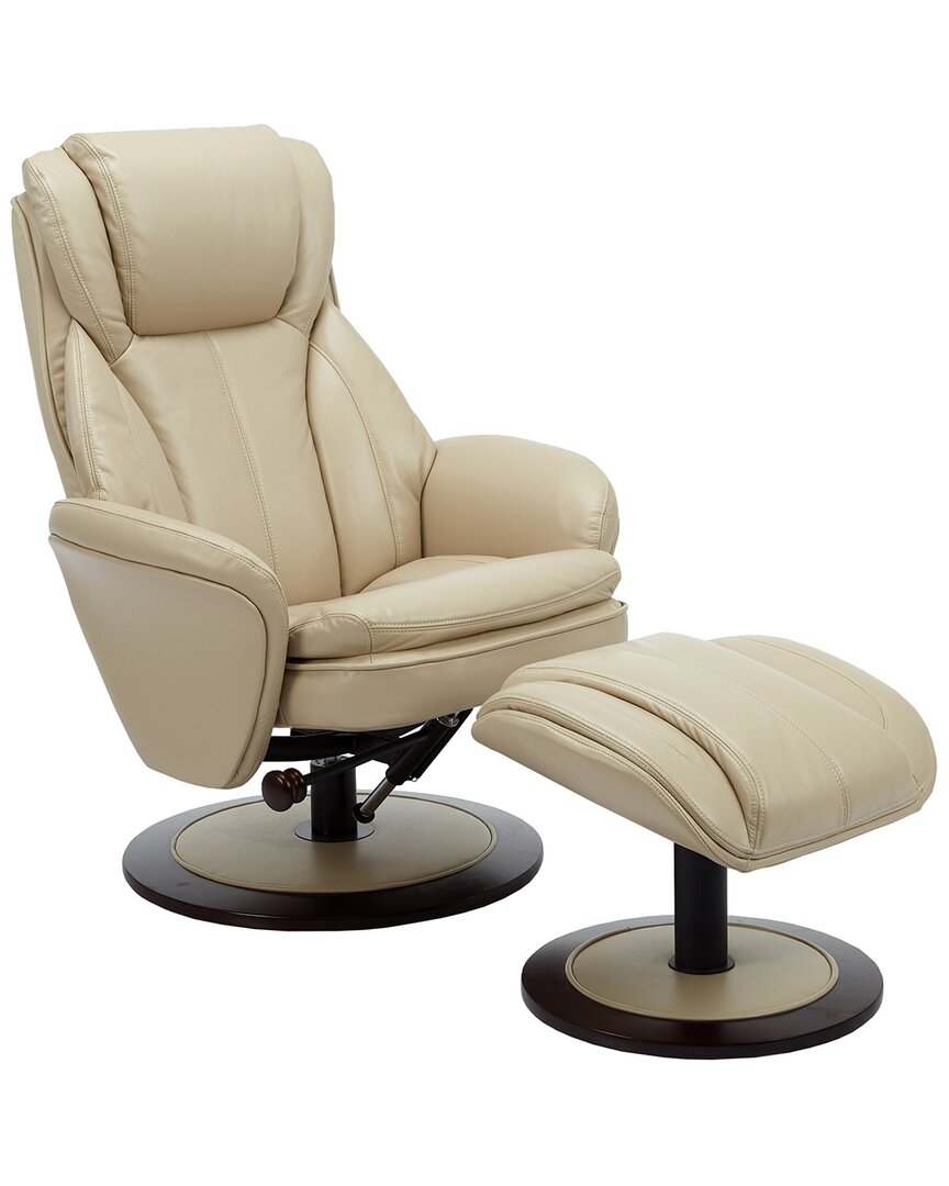 Progressive Furniture Relax-r Nova Recliner Cobblestone Air Leather With Ottoman In Red