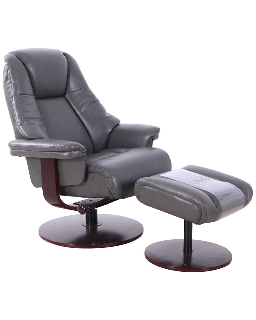 Progressive Furniture Relax-r Lindley Recliner & Ottoman In Grey