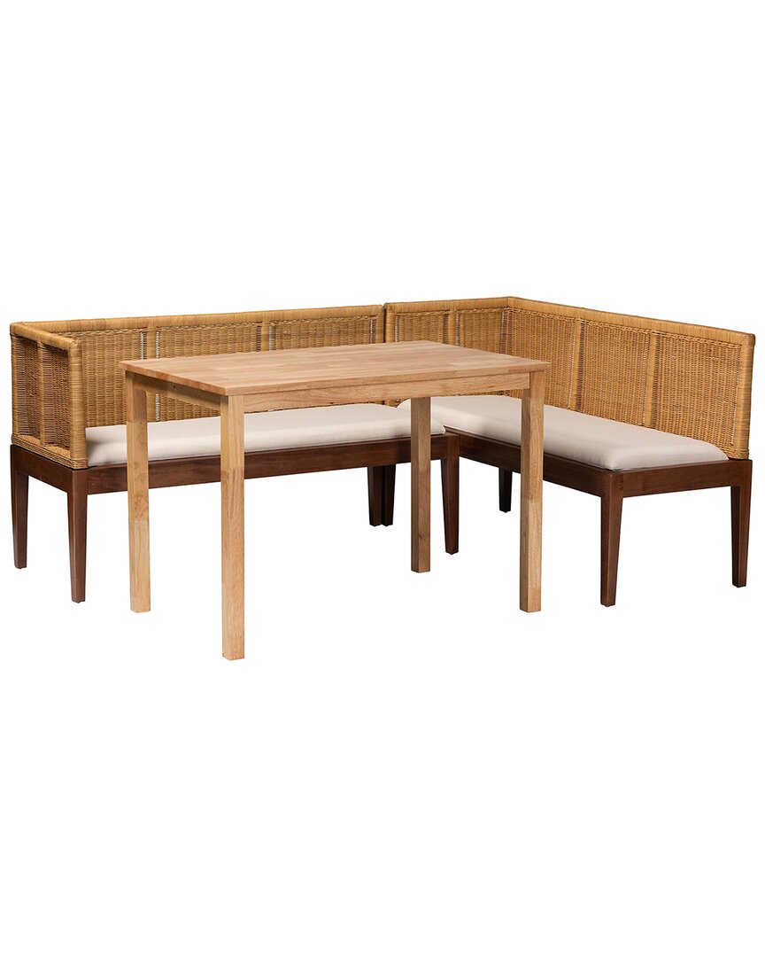 Shop Baxton Studio Tabanan Modern Wood 3pc Dining Nook Set