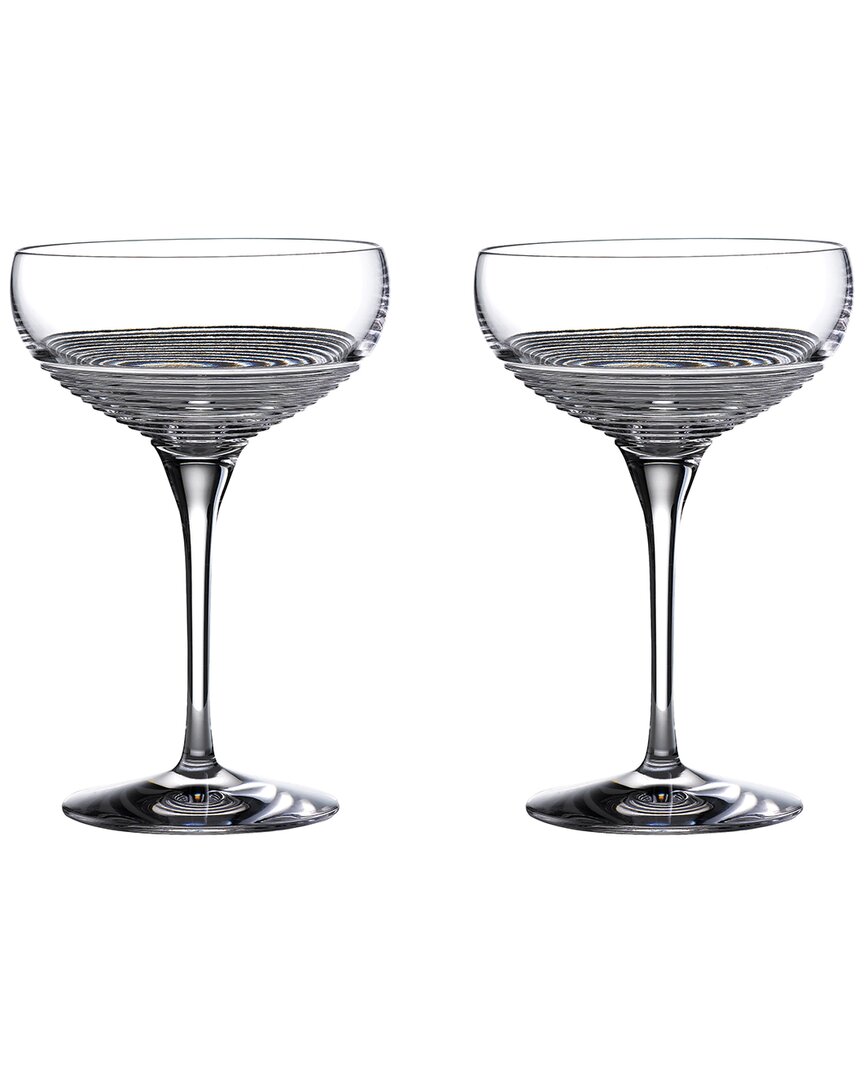 Waterford Mixology Circon Crystal-glass Cocktail Coupes Set Of Two In White