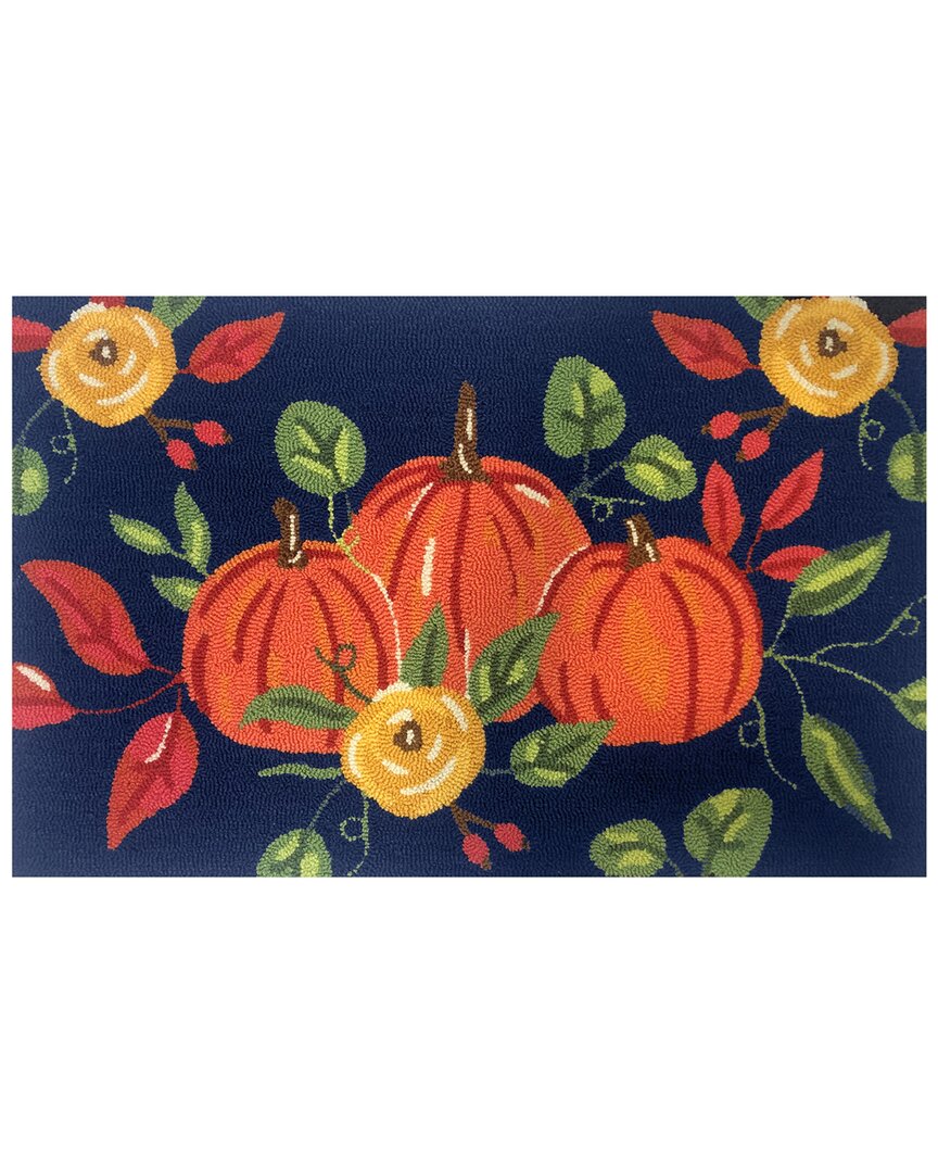 The Rug Market Pumpkin Trio 24x36in Doormat In Indigo