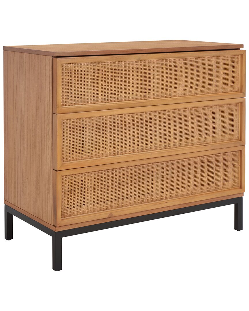 Safavieh Zadie 3-drawer Rattan Chest In Brown