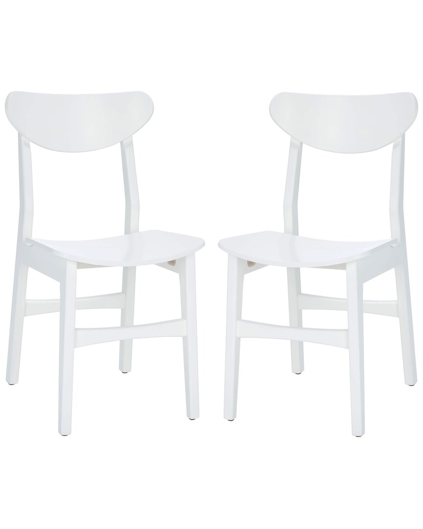 Safavieh Lucca Retro Dining Chair, Set Of 2 In White