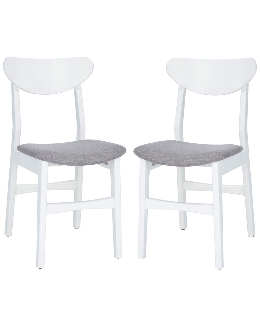 Safavieh Lucca Retro Dining Chair, Set Of 2 In White
