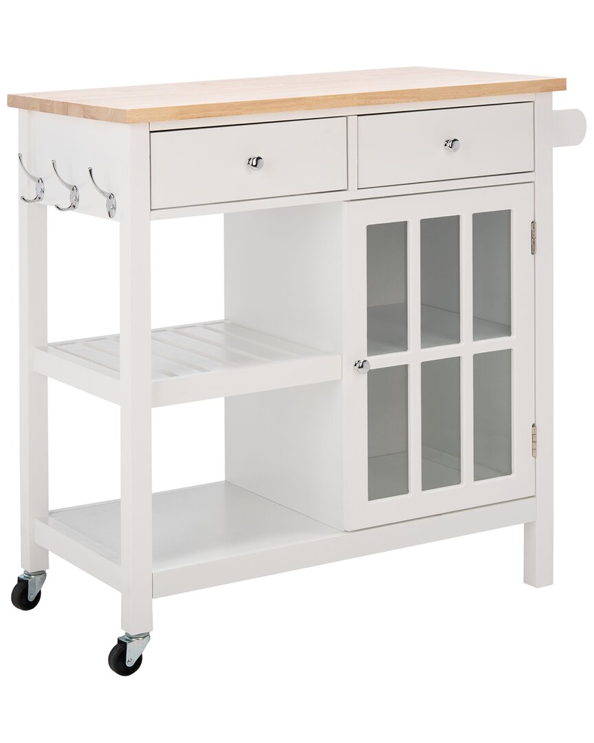 Safavieh Locklyn 2-drawer 2-shelf Kitchen Cart In White