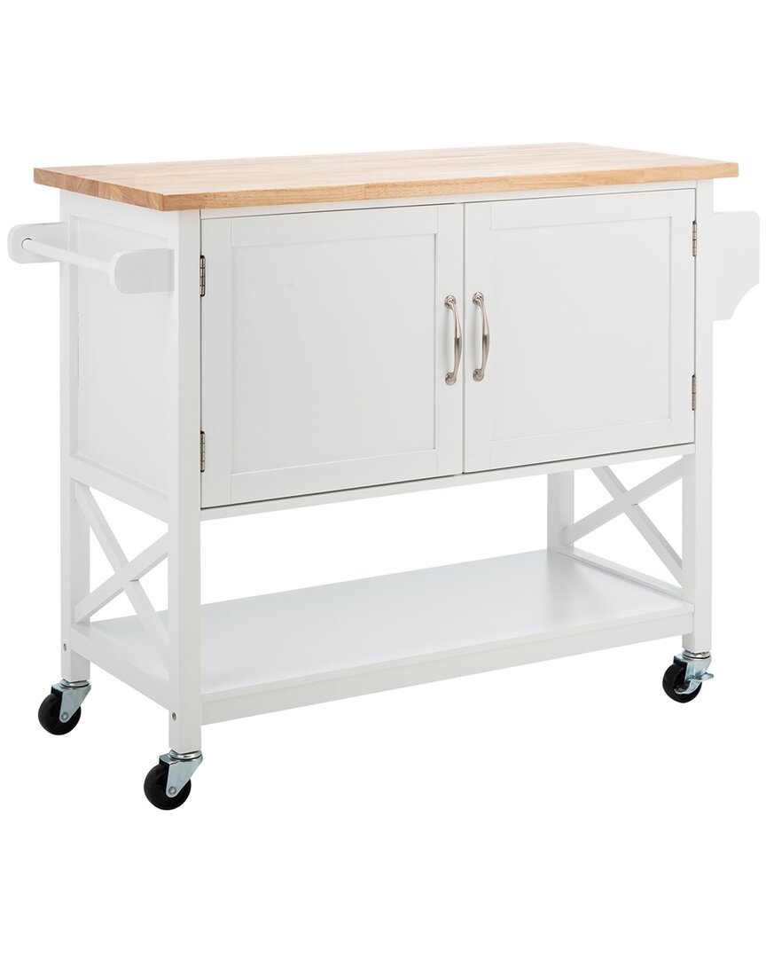 Safavieh Kesler 2 Door 1-shelf Kitchen Cart In White