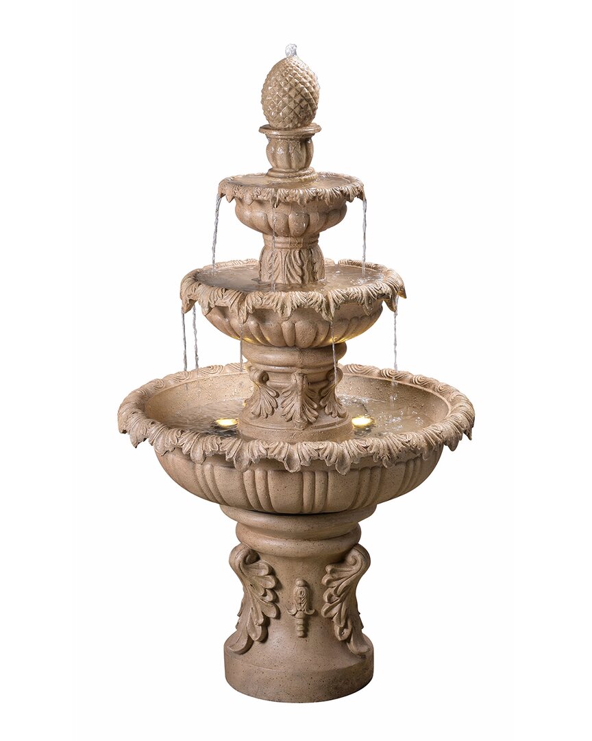 Kenroy Home Ibiza 3-tier Floor Fountain In Brown
