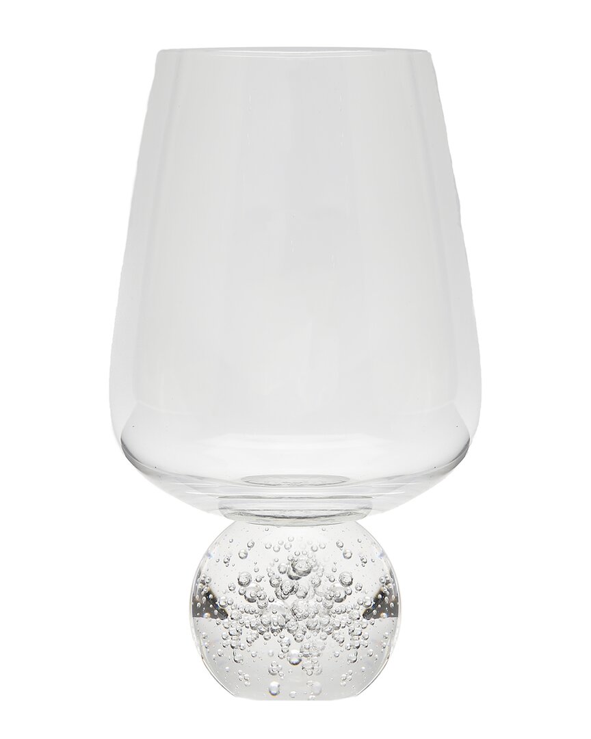 Alice Pazkus Set Of 6 Wine Glasses On Crystal Ball Pedestal In Gold