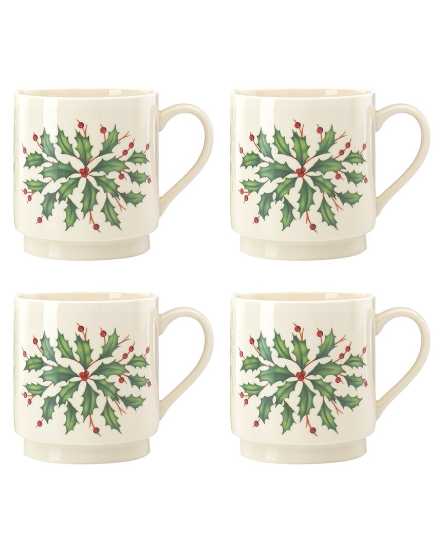 Lenox Hosting The Holidays 4pc Stackable Mug Set In Multicolor