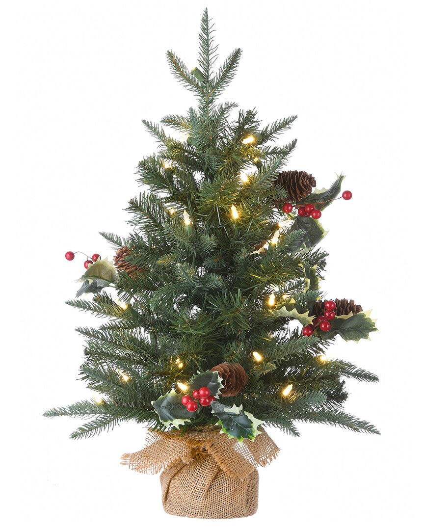 National Tree Company 2ft Happy Hill Pine Tree With Led Lights In Green