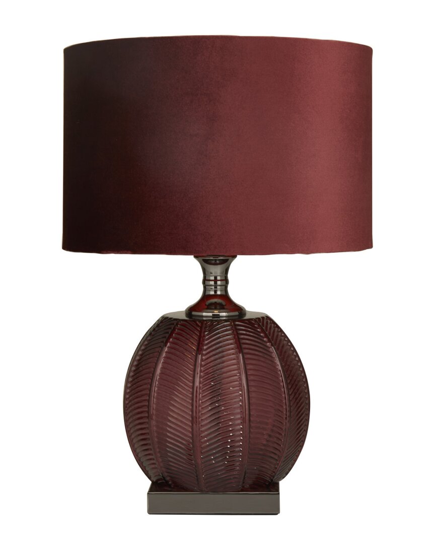 Peyton Lane Velvet Glam Table Lamp In Red