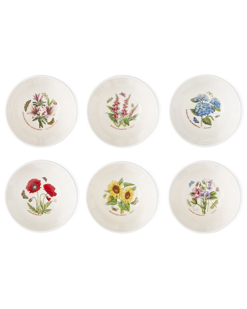 Portmeirion Set Of 6 Botanic Garden Meadow Stacking Bowls In White