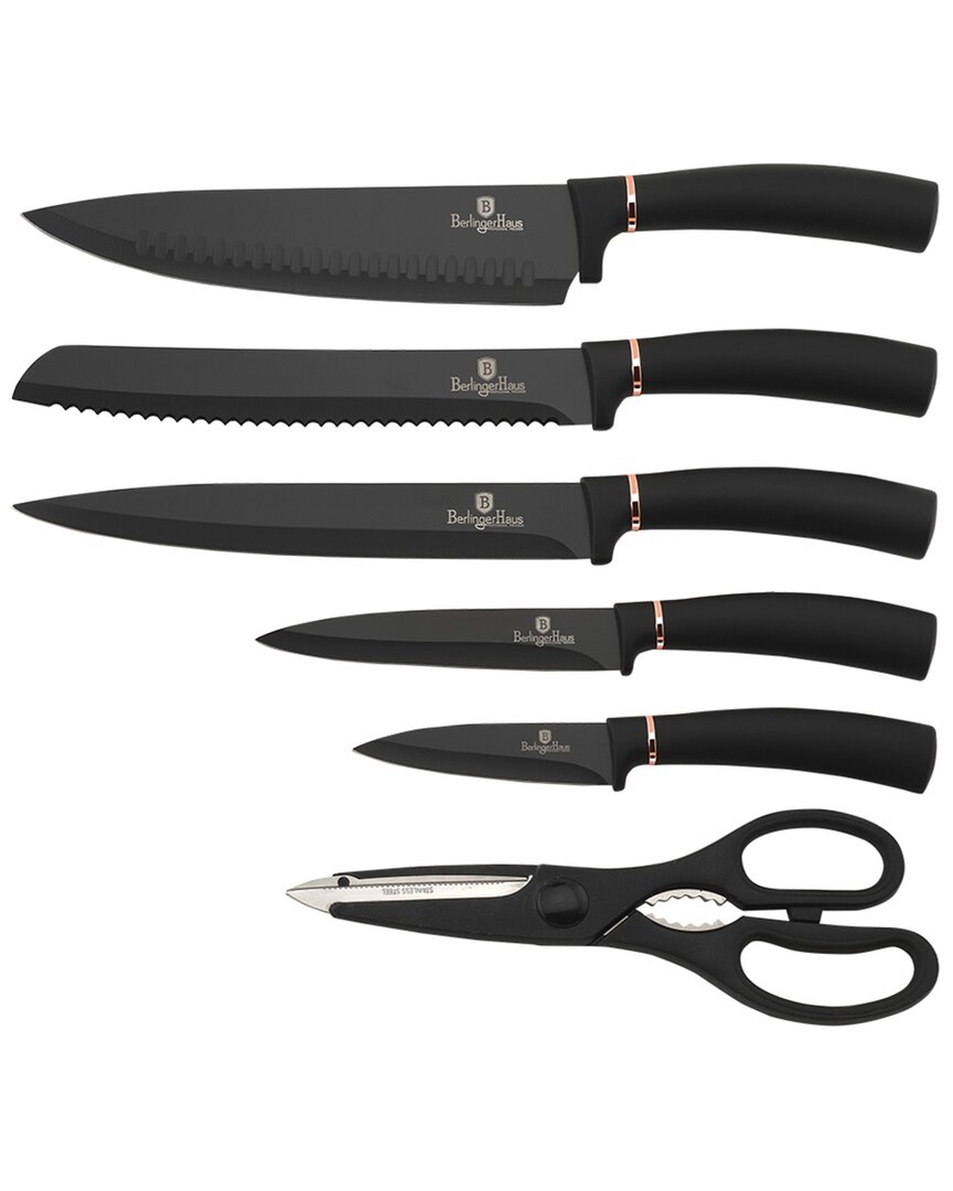 Berlinger Haus 7pc Black Knife Set With Mobile Stand
