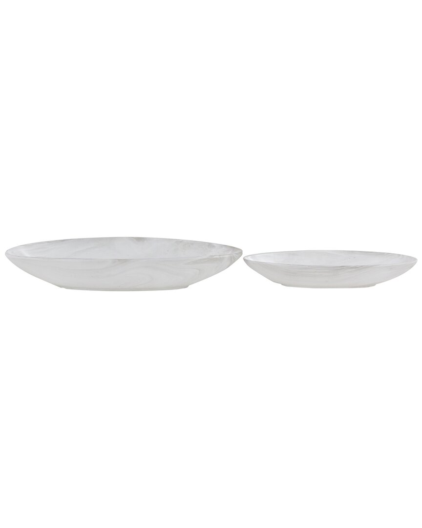 Shop Cosmoliving By Cosmopolitan Set Of 2 Ceramic Planters In White