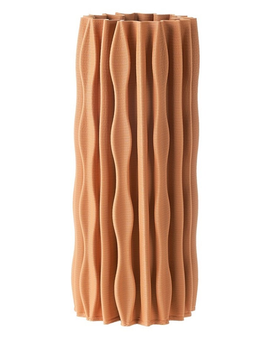 Bidkhome Ceramic 3d Printed Vase In Orange