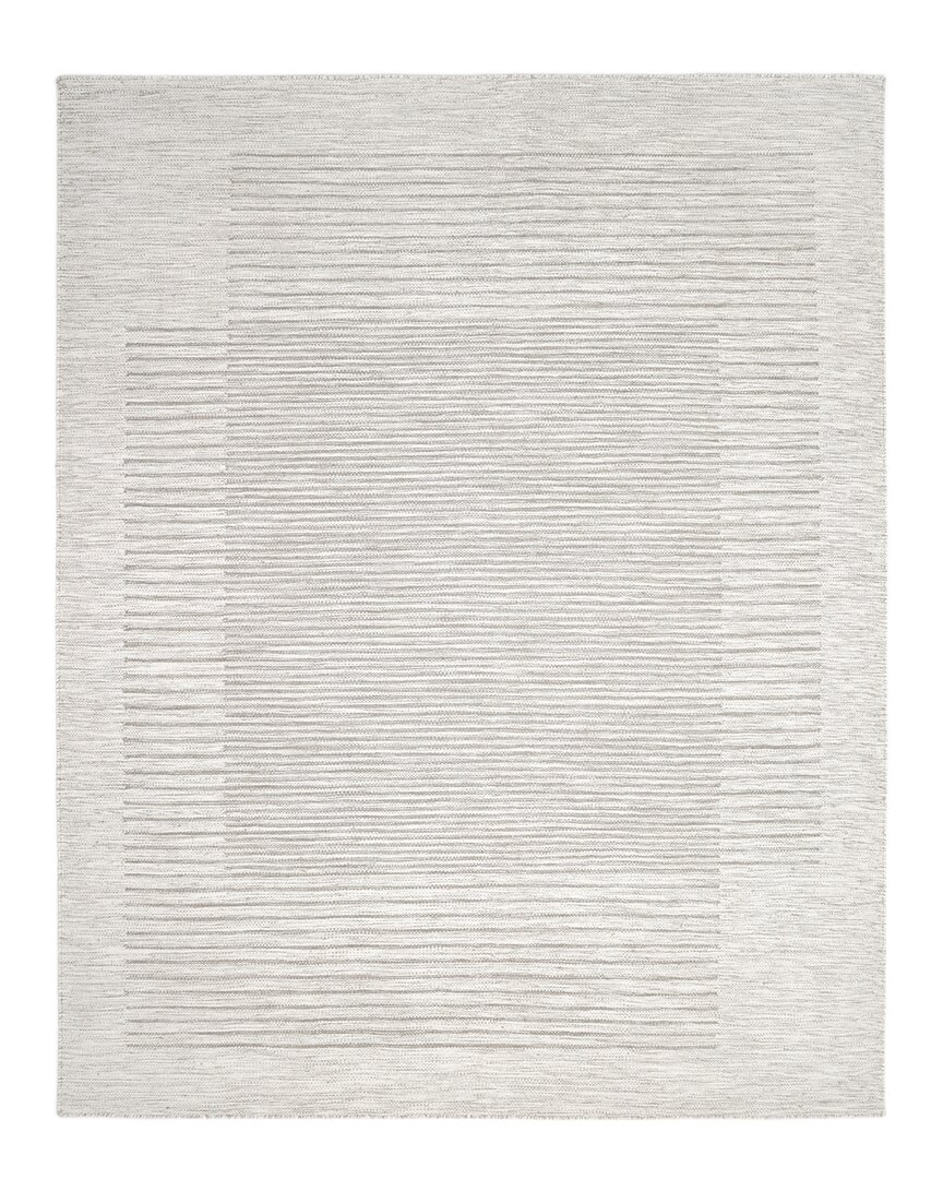 Solo Rugs George Contemporary Striped Hand-woven Wool-blend Area Rug In Gray