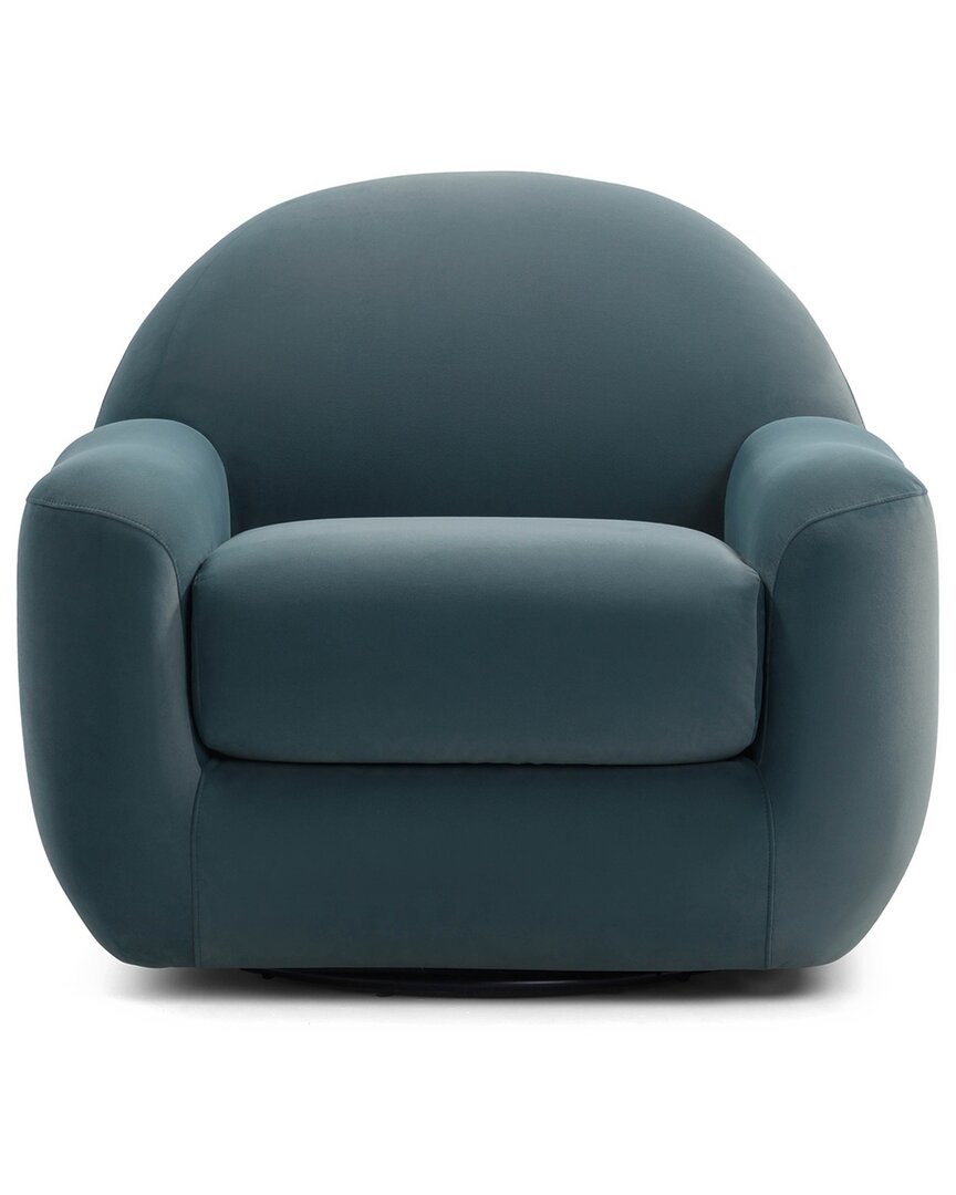 TOV FURNITURE TOV FURNITURE TIAGO DARK TEAL VELVET SWIVEL CHAIR 