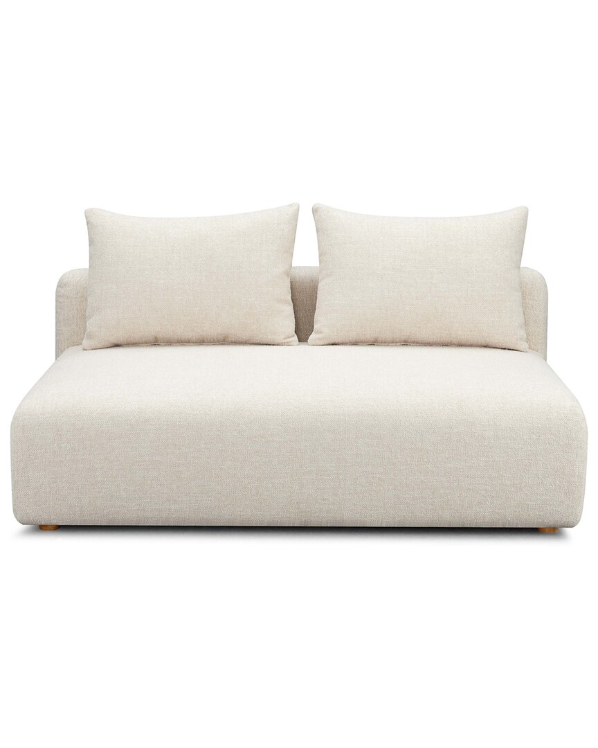 Tov Furniture Hangover Cream Heavy Textured Fabric Modular Loveseat