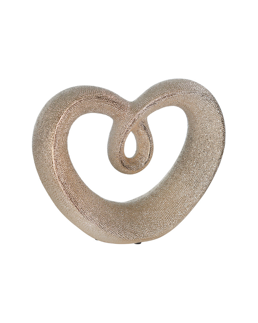 Sagebrook Home Ceramic Beaded Heart Accent Champagne In Gold