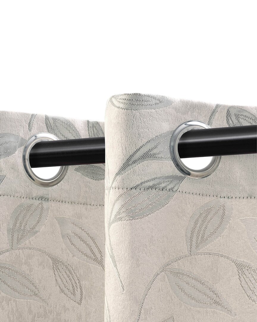 Superior 26x63 Leaves Modern Bohemian Blackout 2pc Curtain Panel Set In Ivory