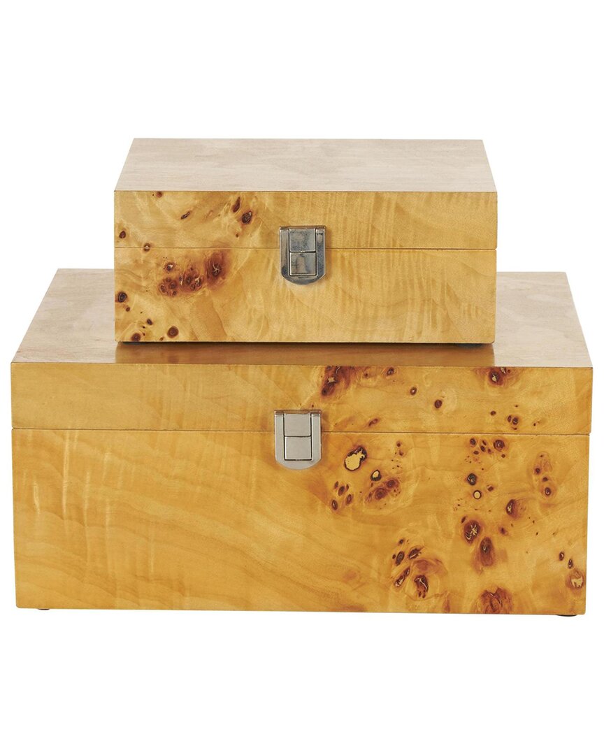 Peyton Lane Set Of 2 Decorative Boxes In Brown