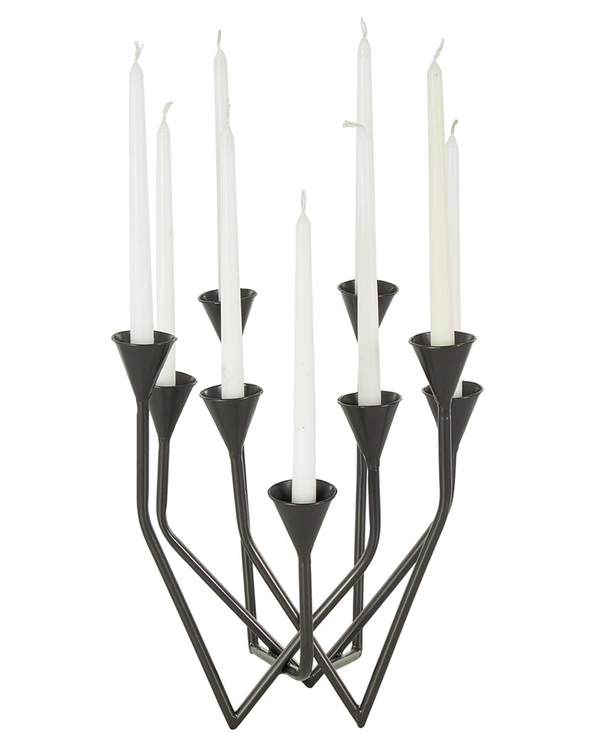 Peyton Lane Black Metal Taper 9 Slot Decorative Candelabra
