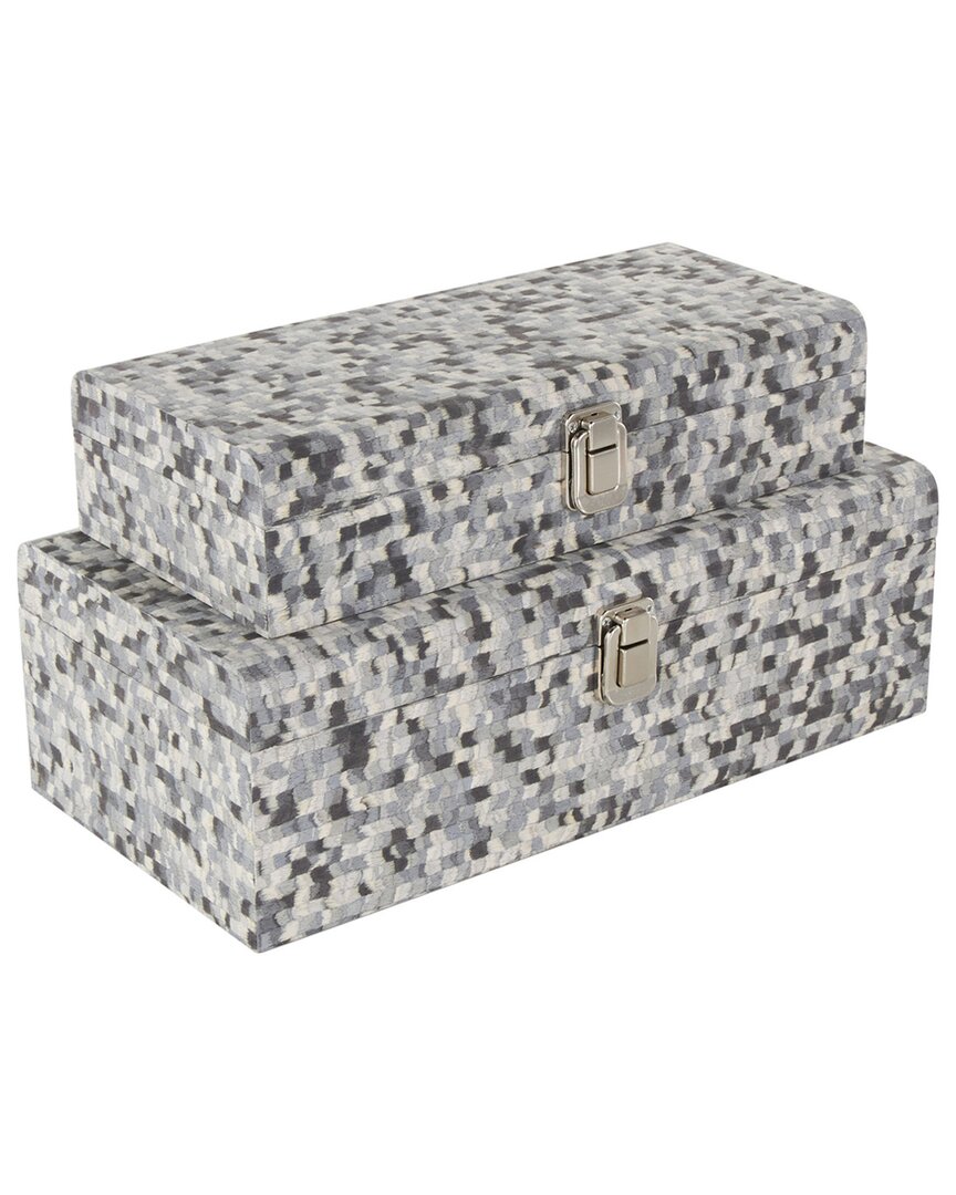 Peyton Lane Gray Fabric Handmade Storage Decorative Box With