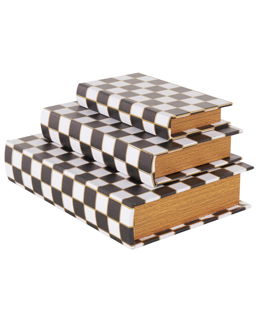 Peyton Lane White Faux Leather Faux Book Storage Decorative B