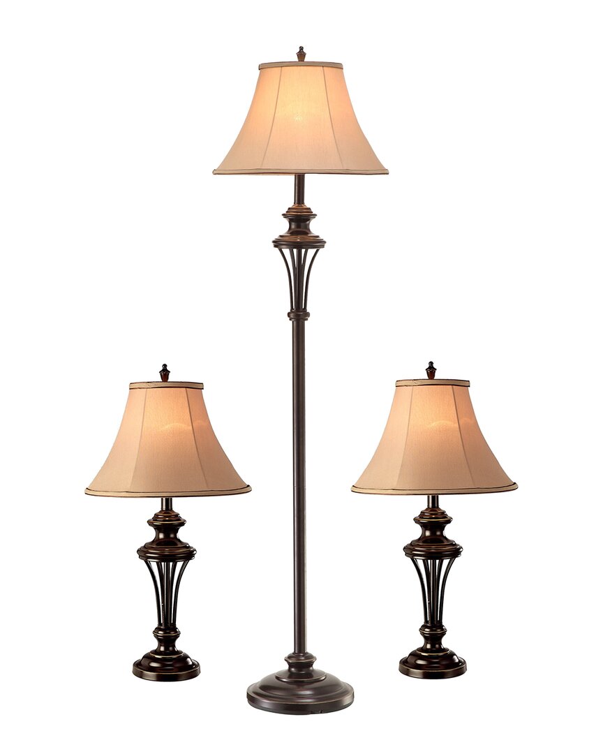 Arlec America Floor And Table Lamp Set In Bronze