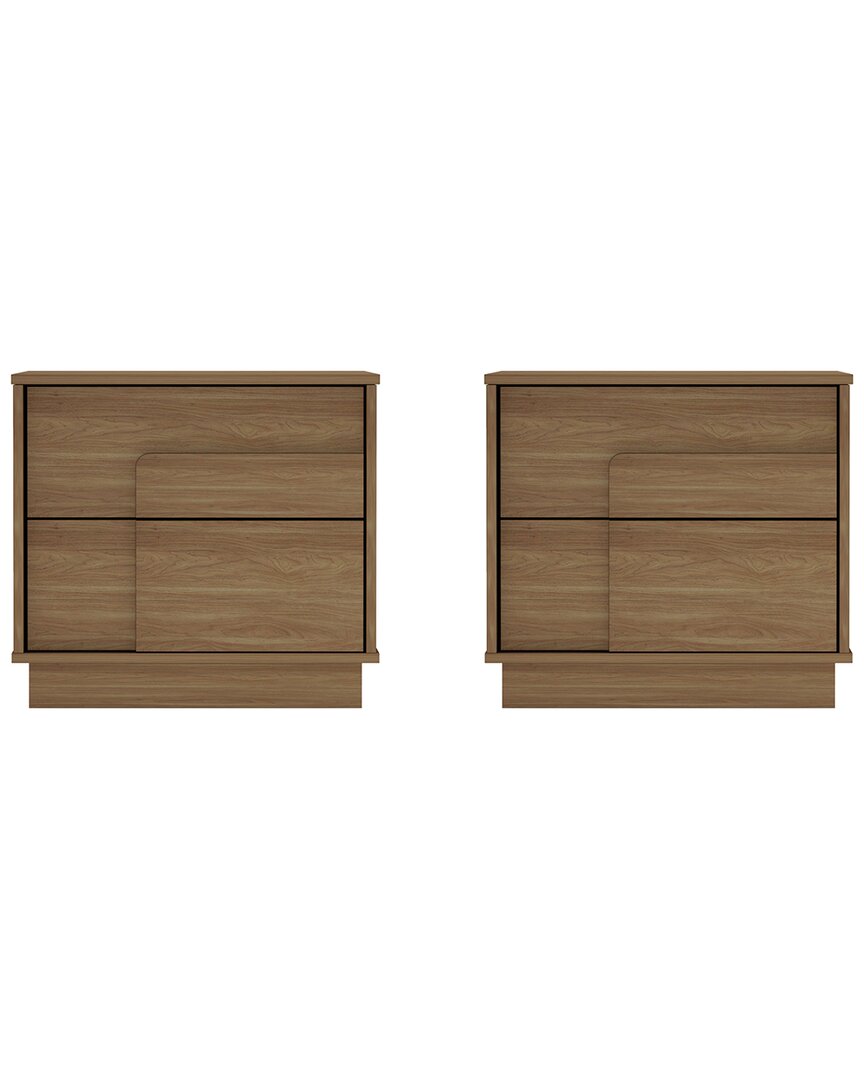 Manhattan Comfort Modern Horizon Nightstand In Brown