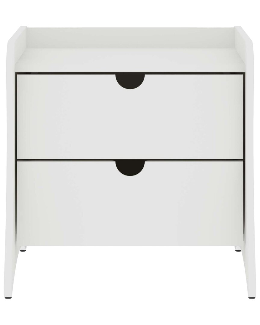 Manhattan Comfort Coney Mid-century Modern 2-drawer Nightstand In White