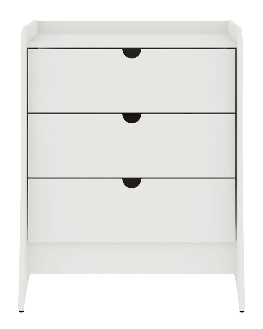 Manhattan Comfort Coney Mid-century Modern 3-drawer Dresser In White