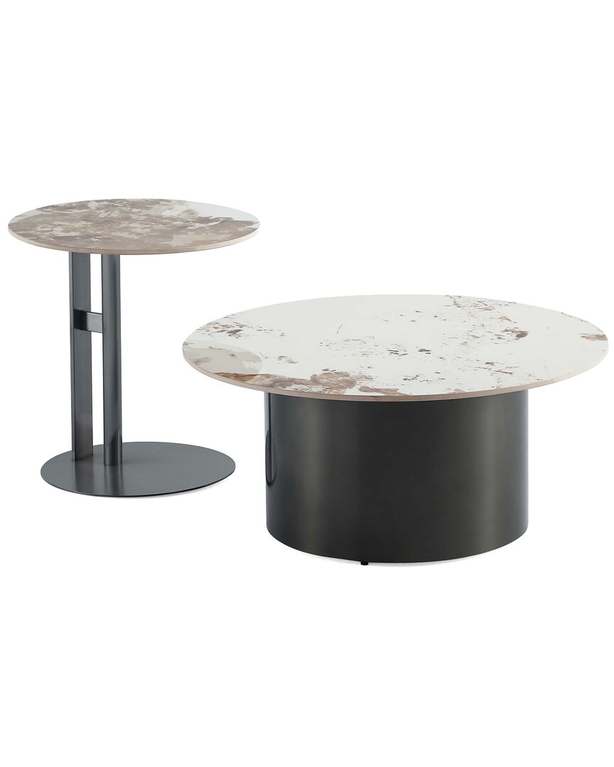 MANHATTAN COMFORT MANHATTAN COMFORT ALONDRA 2PC MODERN COFFEE TABLE & END TABLE SET 