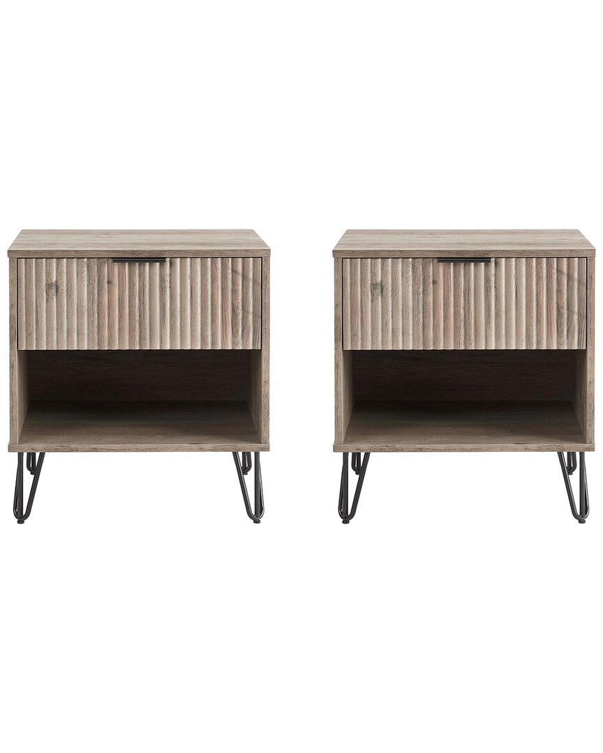 Shop Manhattan Comfort Dumbo 1.0 Modern Nightstand In Grey