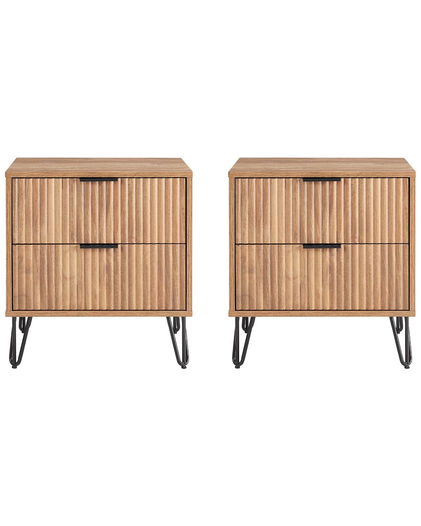 Manhattan Comfort Dumbo 2.0 Modern Nightstand In Brown