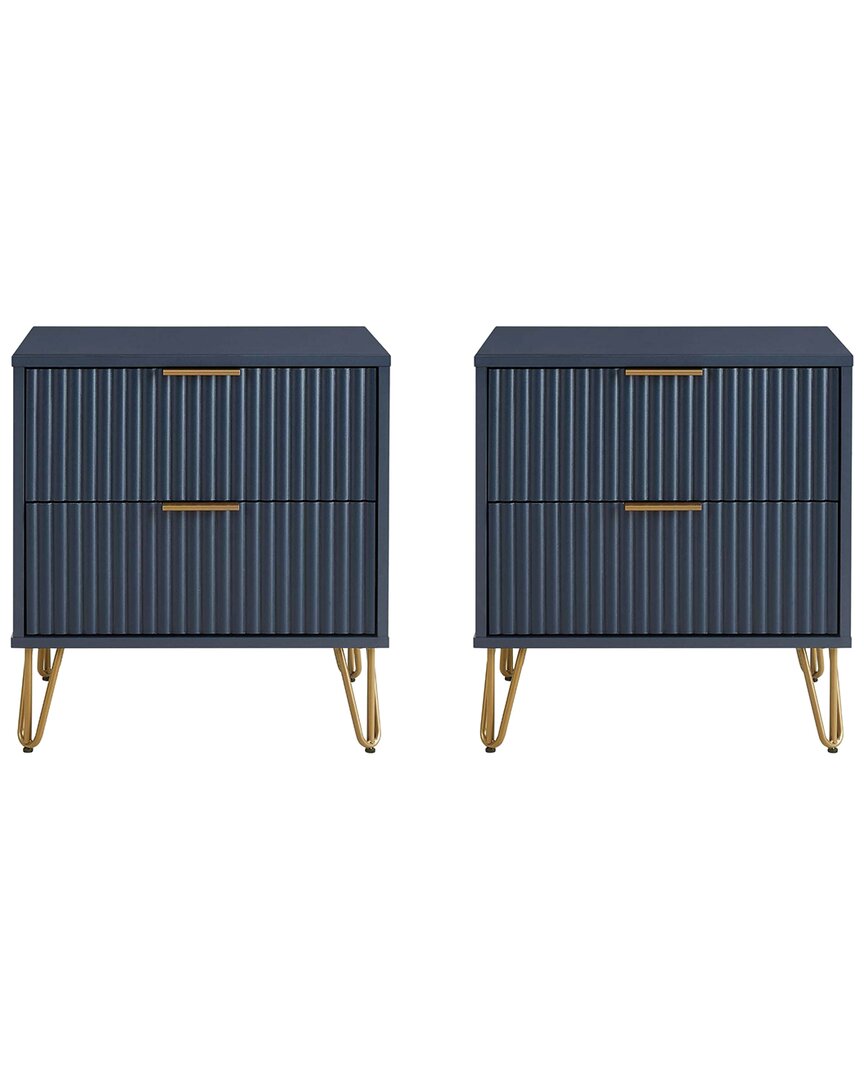 Manhattan Comfort Dumbo 2.0 Modern Nightstand In Blue