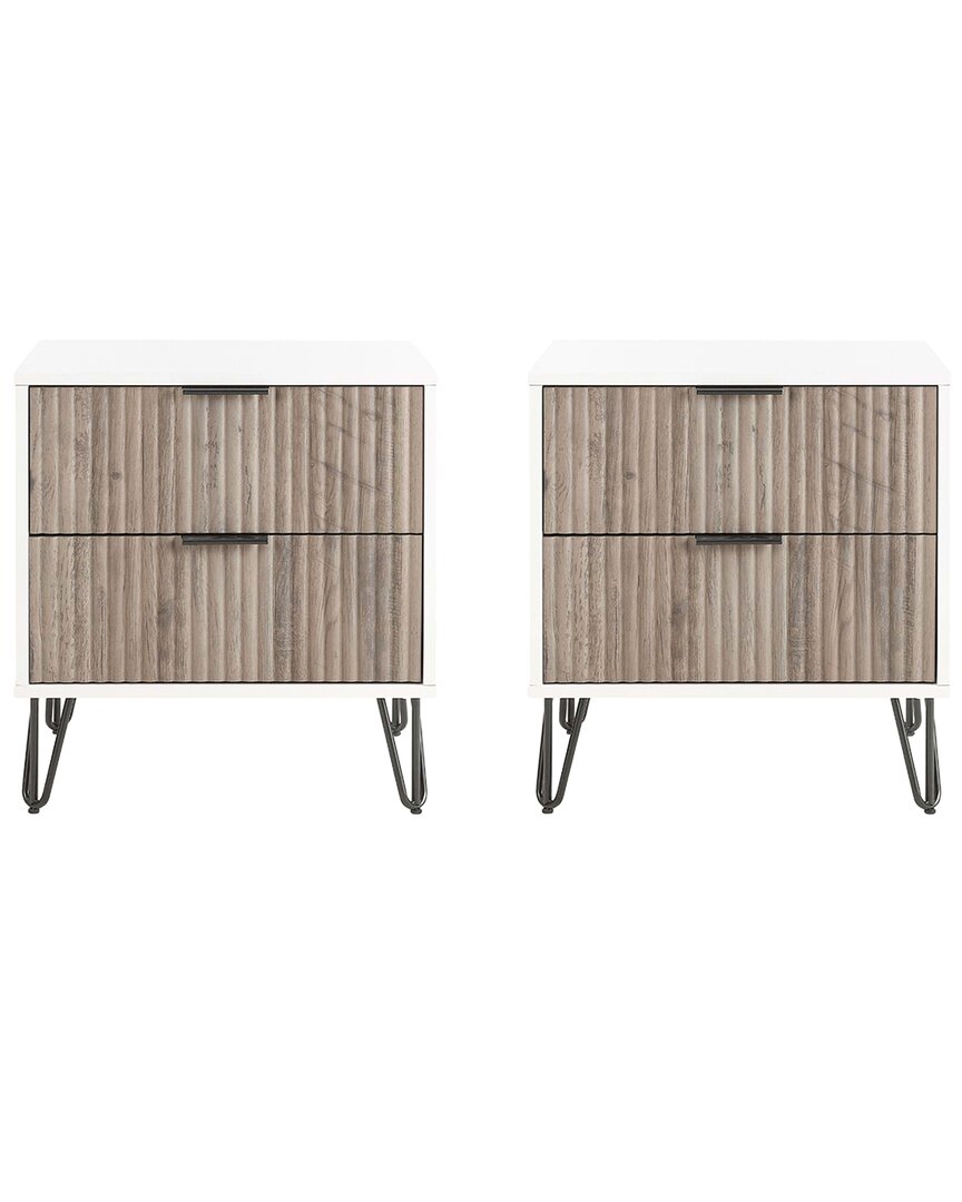 Manhattan Comfort Dumbo 2.0 Modern Nightstand In White