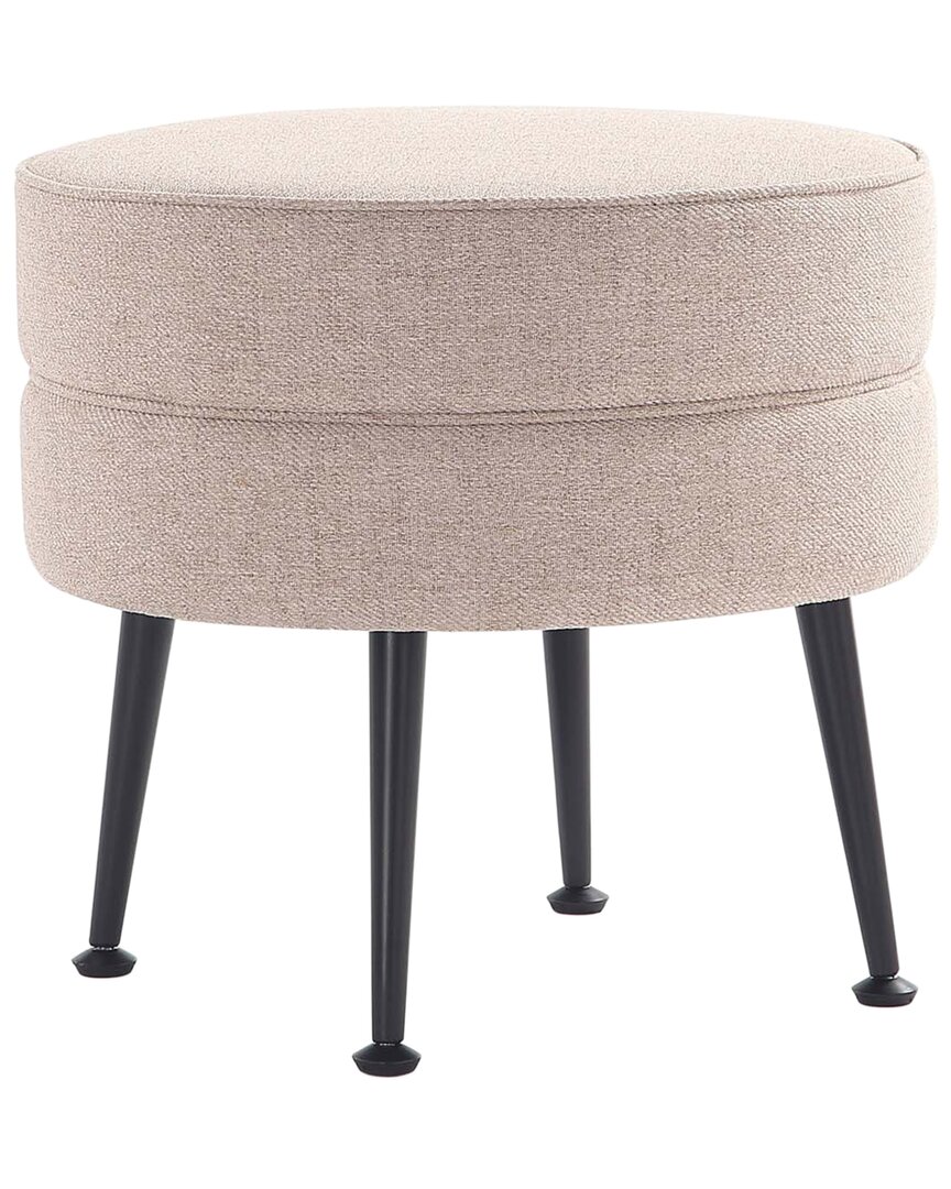 Manhattan Comfort Bailey 18.11" Woven Polyester Blend Upholstered Rubberwood Ottoman In Brown
