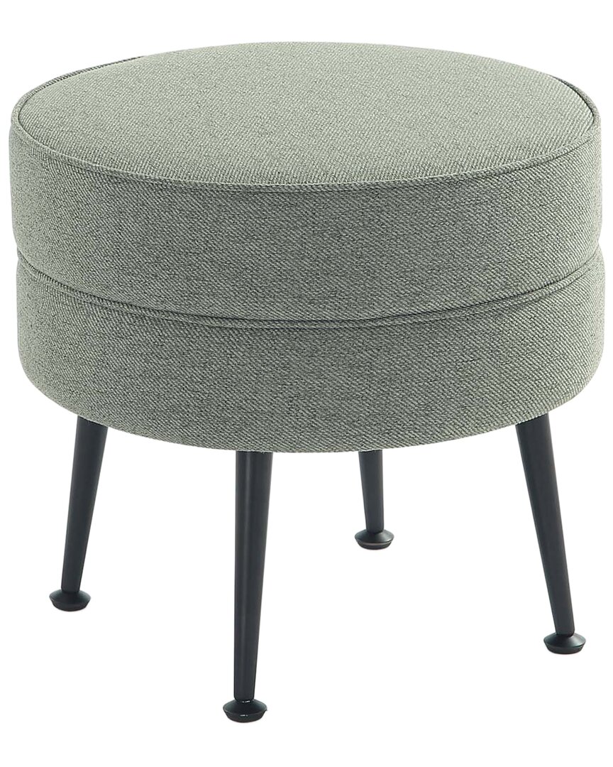 Manhattan Comfort Bailey Mid-century Modern Woven Polyester Blend Upholstered Ottoman In Green