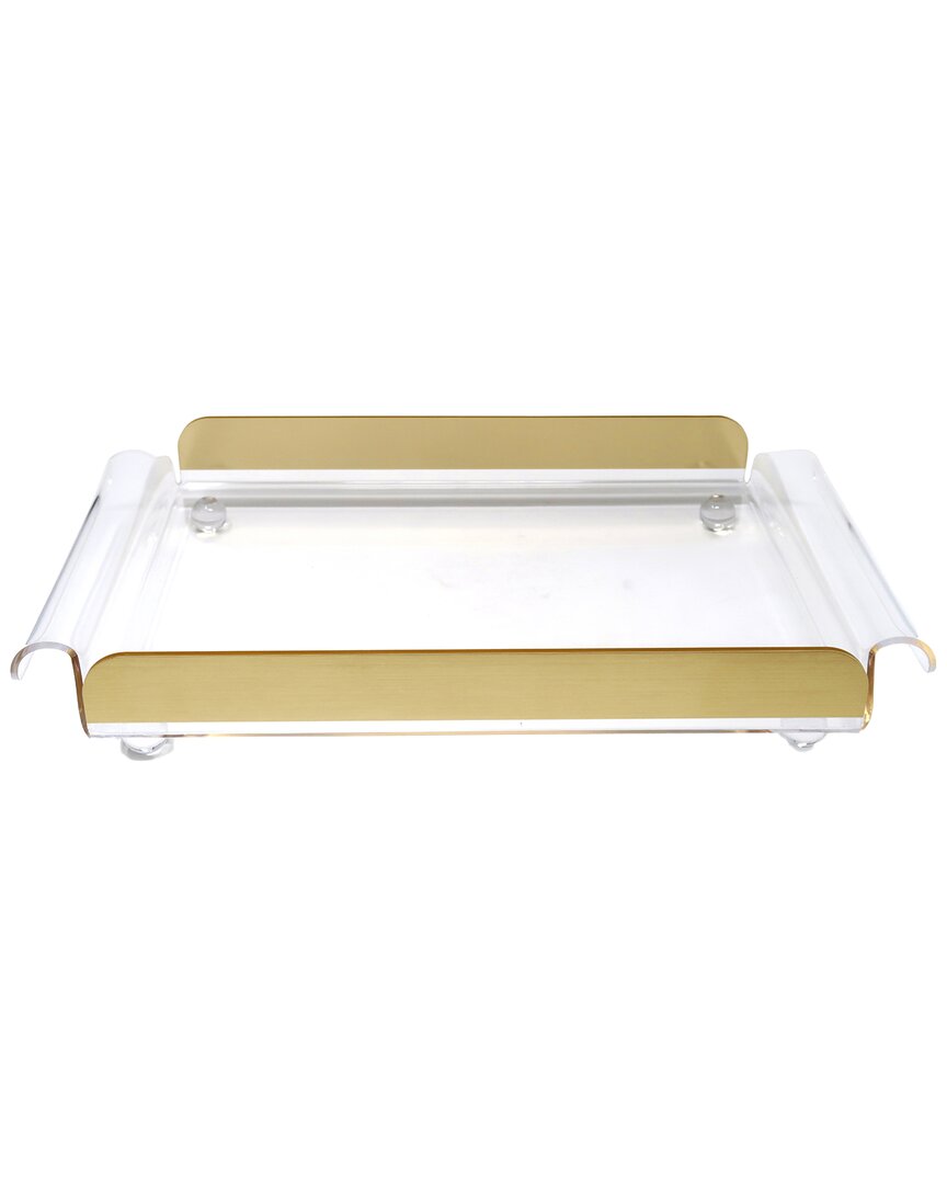 Vivience Rectangular Tray With Handles & Sides On Ball Legs