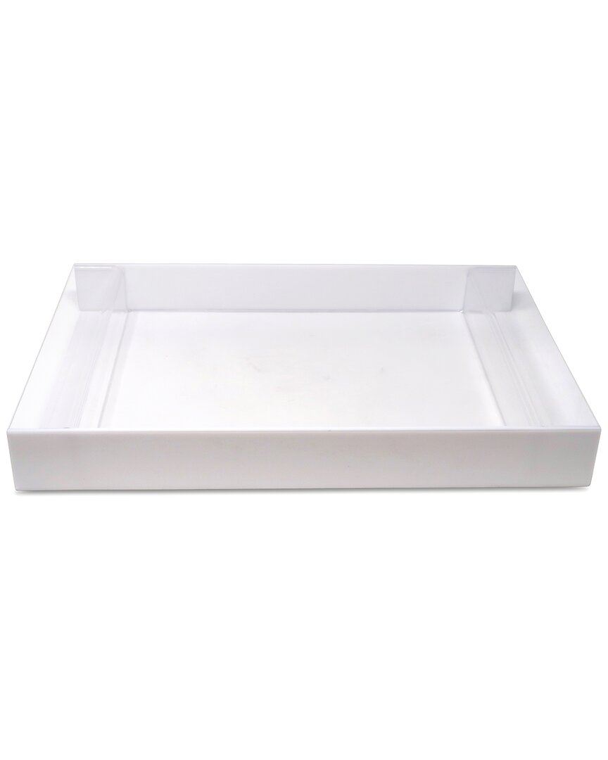 Vivience Acrylic Rectangular Tray With 2 White Sides